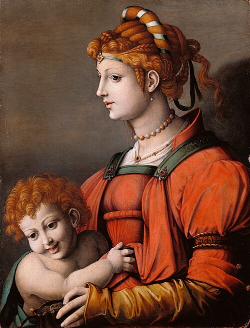 Portrait of a Woman and Child / Allegory of Liberality, 1530, Francesco Ubertini dit Le Bacc