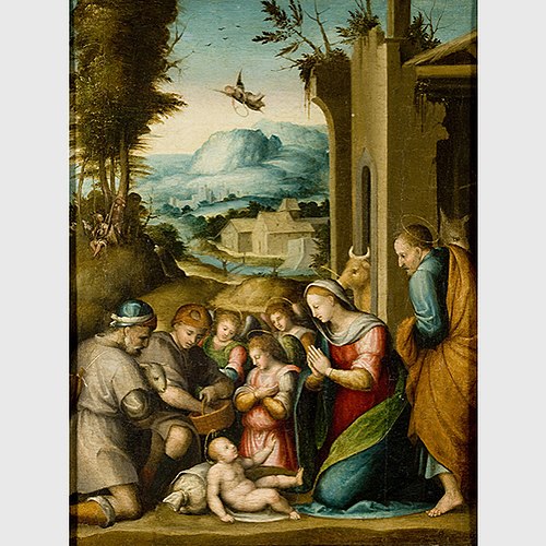 L’Adoration des bergers, 1500, Francesco Ubertini dit Le Bacc