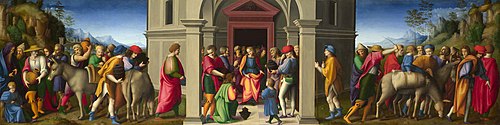 Joseph receives his Brothers, 1515, Francesco Ubertini dit Le Bacc
