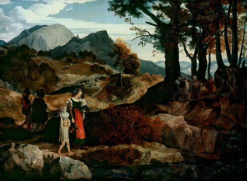 Gebirgslandschaft bei Subiaco mit Hirten, 1817, Karl Philipp Fohr