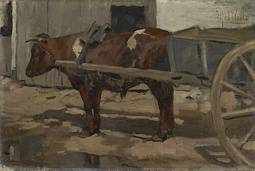 Draught ox, 1880, Herman Johannes van der Weele