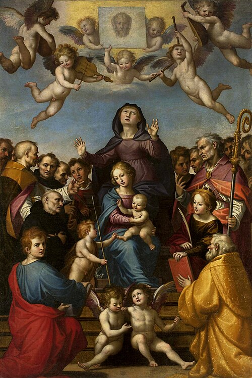 Vierge et l'Enfant avec sainte Anne et les saints patrons de Florence., 1510, Fra Bartolomeo