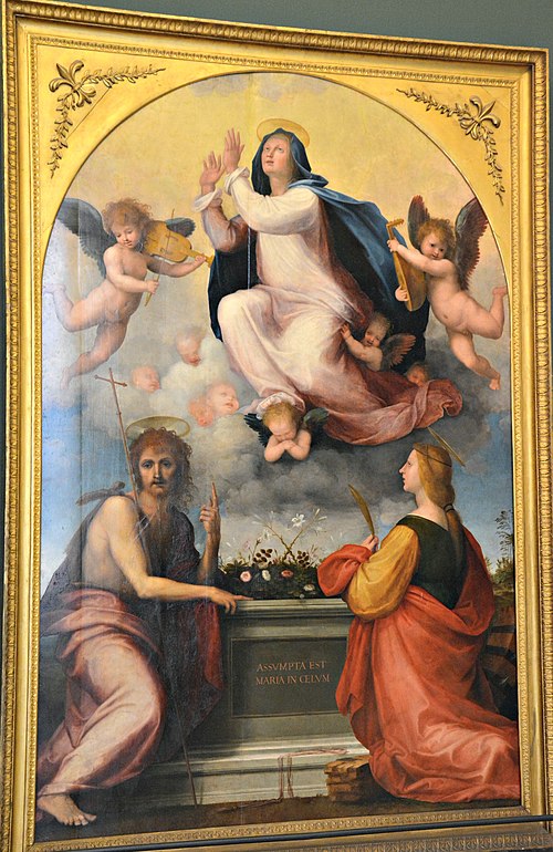 Assomption de la Vierge avec saint Jean-Baptiste et sainte Catherine d'Alexandrie, 1516, Fra Bartolomeo