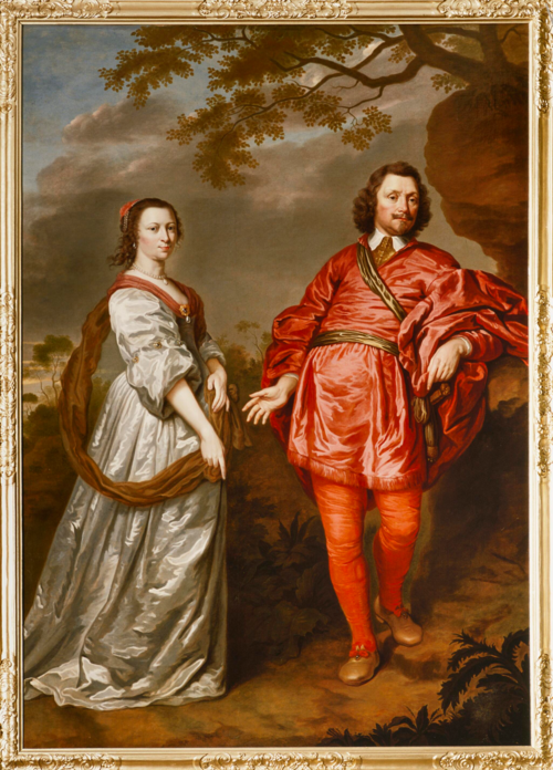 Double portrait of Johan van Wassenaer (1576-1645) and his second wife Clara de Hinojosa (1587-1631), 1705, Theodorus Netscher