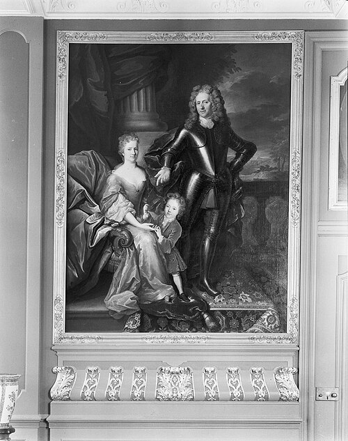 Portrait of Arend (Arent) baron van Wassenaar (1669-1721) with his wife Anna Margaretha Bentinck and, 1717, Theodorus Netscher