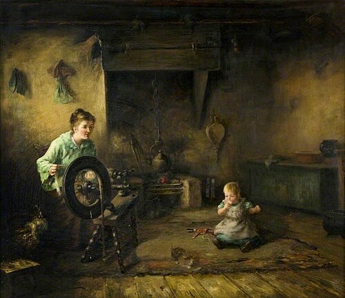 Interior: The Spinning Wheel, 1896, Thomas McEwan