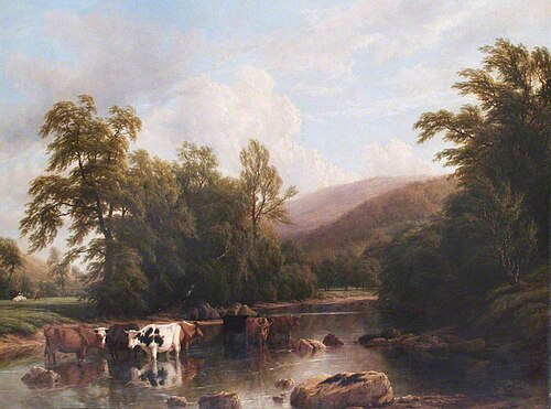 River Scene with Cattle, 1862, Thomas Baker