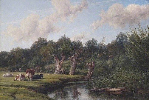 The Leam near Offchurch, Warwickshire, 1862, Thomas Baker