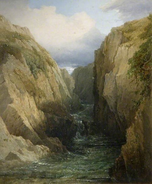 Gorge And River In Ireland, 1845, Thomas Baker