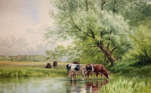 Cattle in the Stream, , Thomas Bigelow Craig