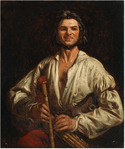 An Irish Piper, 1843, Thomas Bridgford