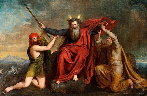 Moses with His Arms Supported by Aaron and Hur, 1850, Thomas Brigstocke