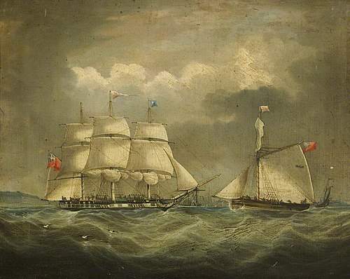 The barque Iris at sea, , Thomas Buttersworth
