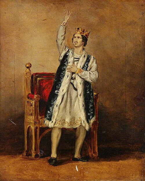 William Charles Macready (1793–1873), as King John, , Thomas Charles Wageman