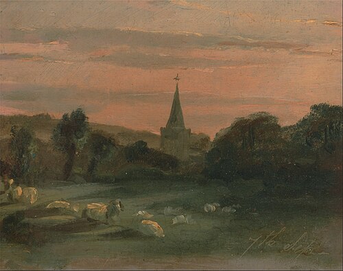 Stoke Poges Church, 1840, Thomas Churchyard
