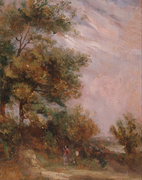 Landscape with Trees and a Figure, 1840, Thomas Churchyard