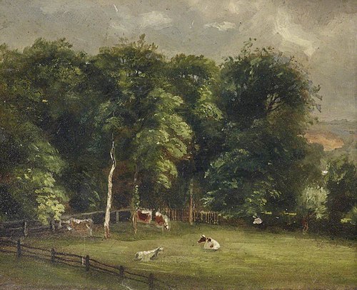 Cows in a Wooded Paddock, 1841, Thomas Churchyard