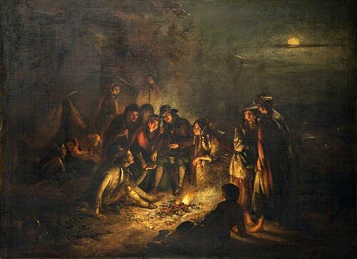 Chief of the Gipsies Dividing Spoil with His Tribe, 1843, Thomas Clater