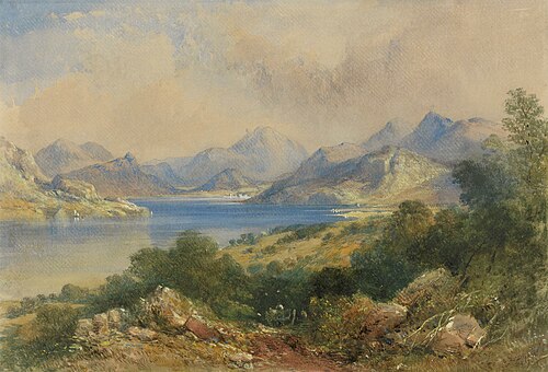 Mountainous Scene with a lake, 1867, Thomas Colman Dibdin