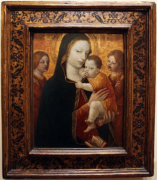madonna col bambino e due angeli, 1500, Ambrogio Borgognone