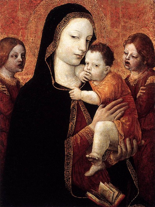 Virgin and Child with Two Angels, 1480, Ambrogio Borgognone
