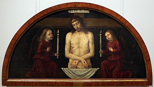 兩位天使間的受難耶穌, 1488, Ambrogio Borgognone