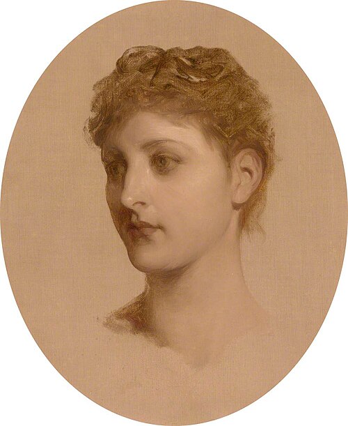 A Lady’s Head (study), , Thomas Francis Dicksee