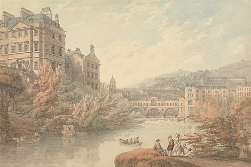 View of Bath from Spring Gardens, 1790, Thomas Hearne