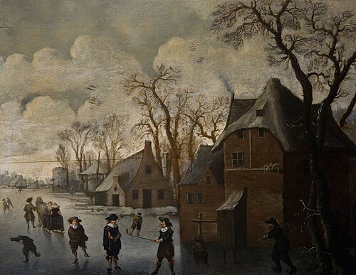 Winter Landscape with Figures on a River, 1670, Thomas Heeremans