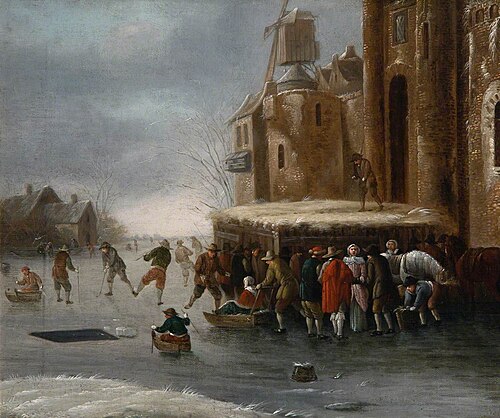 Winter Landscape with Skaters on a Canal, 1678, Thomas Heeremans