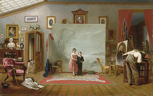 Interior with Portraits, 1865, Thomas Le Clear