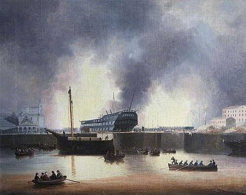 Dockyard Fire, 1840, , Thomas Lyde Hornbrook