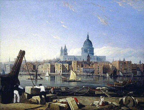 The City from Bankside, London, 1820, Thomas Miles Richardson, Sr.