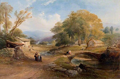 Landscape, Bridge and Figures, , Thomas Miles Richardson, Sr.
