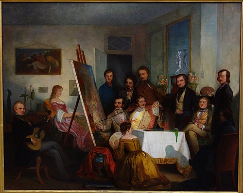 A Studio Reception, Paris, 1841, Thomas Prichard Rossiter