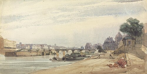 The Pont des Arts, Paris, 1834, Thomas Shotter Boys