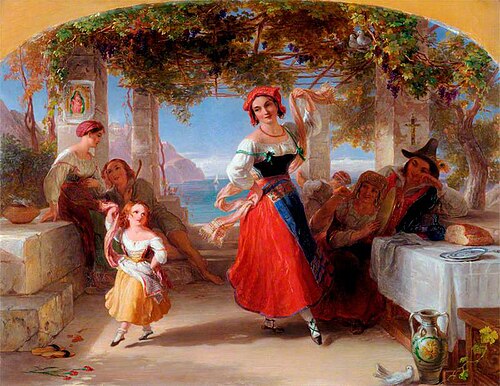 An Italian Mother Teaching Her Child the Tarantella, 1842, Thomas Uwins
