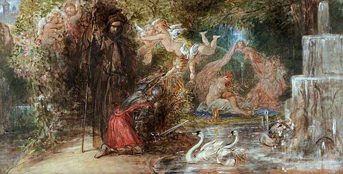 Sir Guyon Arriving at the Bower of Bliss, 1849, Thomas Uwins
