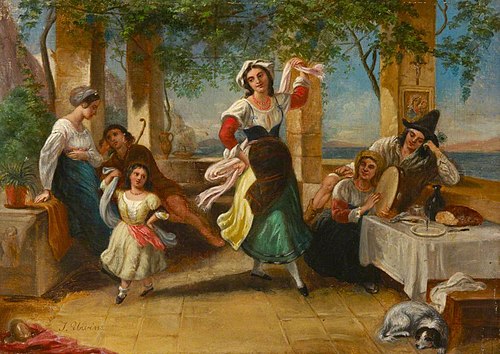 Neapolitans dancing the Tarantella, 1830, Thomas Uwins