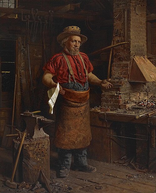 Politics in the Workshop, 1867, Thomas Waterman Wood
