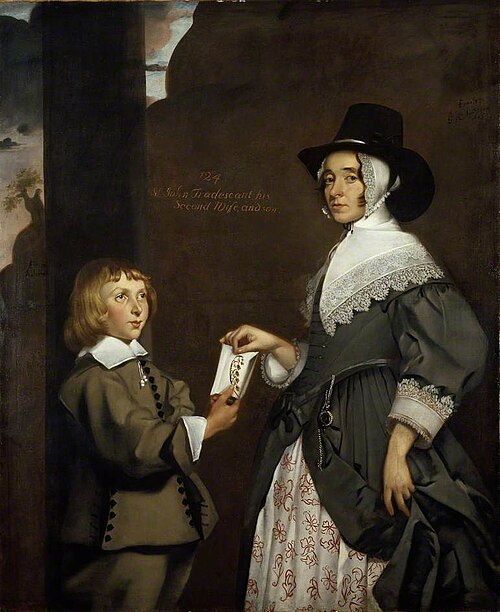 Hester Tradescant and her Stepson, John, 1645, Thomas de Critz