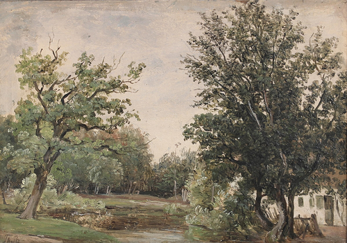 Landscape with old trees., 1850, Thorald Brendstrup