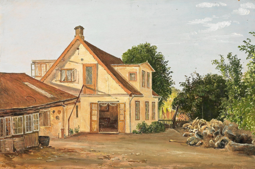 Farm exterior., 1850, Thorald Brendstrup