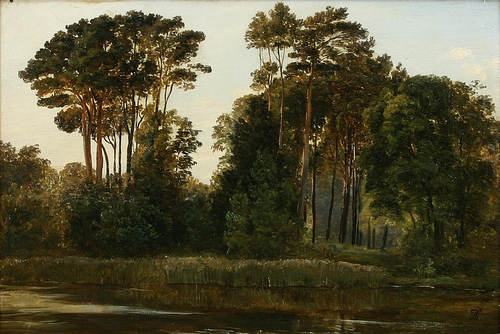 Landscape with pond., 1850, Thorald Brendstrup