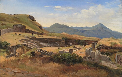 The Ruins of the Antique Theatre at Tusculum, Italy, 1848, Thorald Brendstrup