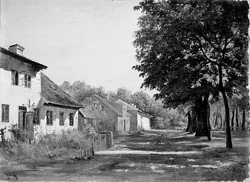 An Avenue. Frederiksværk, 1855, Thorald Brendstrup
