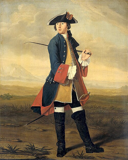 Ludolf Bakhuysen II (1717-82). Schilder, in het uniform der Dragonders, 1748, Tibout Regters