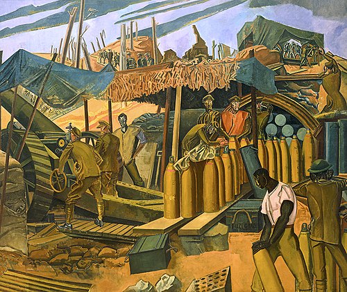 Tranchée de tir canadienne, 1918, Wyndham Lewis