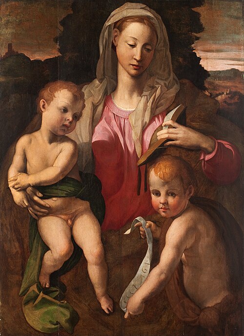 Vierge et l'Enfant avec saint Jean-Baptiste., 1530, Bronzino