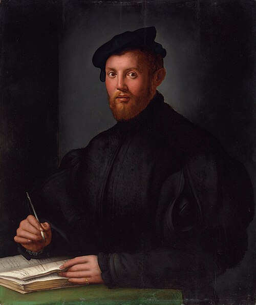 Portrait of a young Man in black with a book, 1526, Bronzino